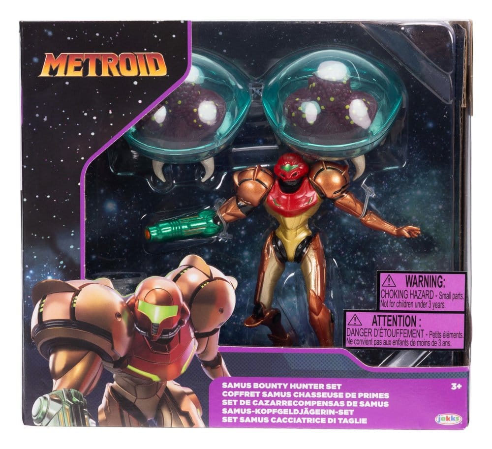 World of Nintendo pack 3 figurines Metroid Samus Bounty Hunter 6 cm