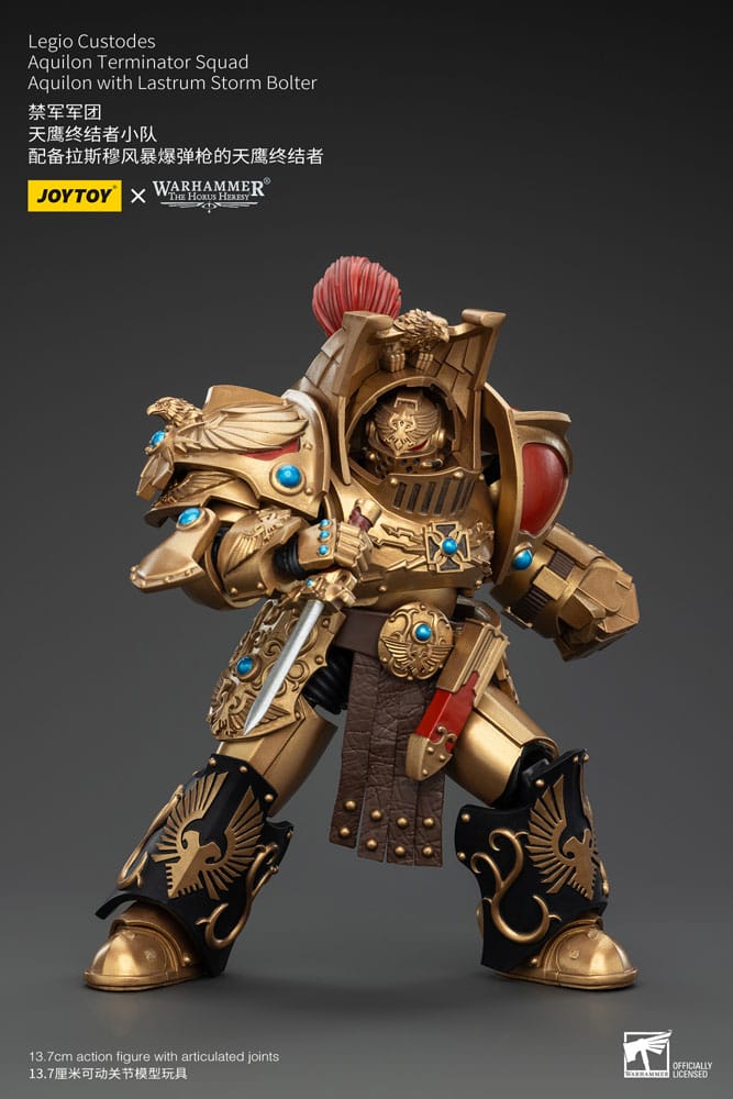 Warhammer The Horus Heresy figurine 1/18 Legio Custodes Aquilon Terminator Squad Aquilon with Lastrum Storm Bolter 14 cm