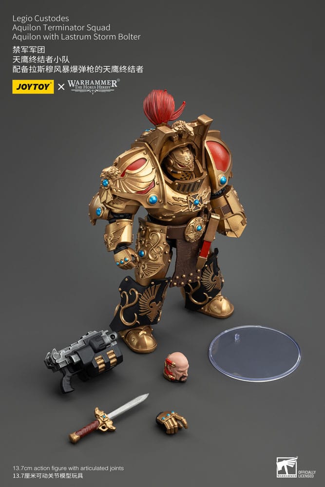 Warhammer The Horus Heresy figurine 1/18 Legio Custodes Aquilon Terminator Squad Aquilon with Lastrum Storm Bolter 14 cm