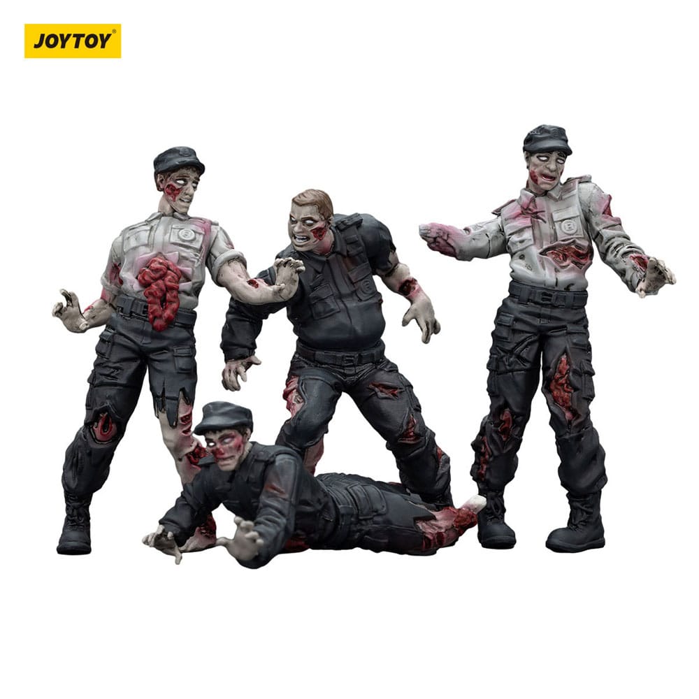 Zombie pack 4 figurines Dark Source Security Guards 8 cm