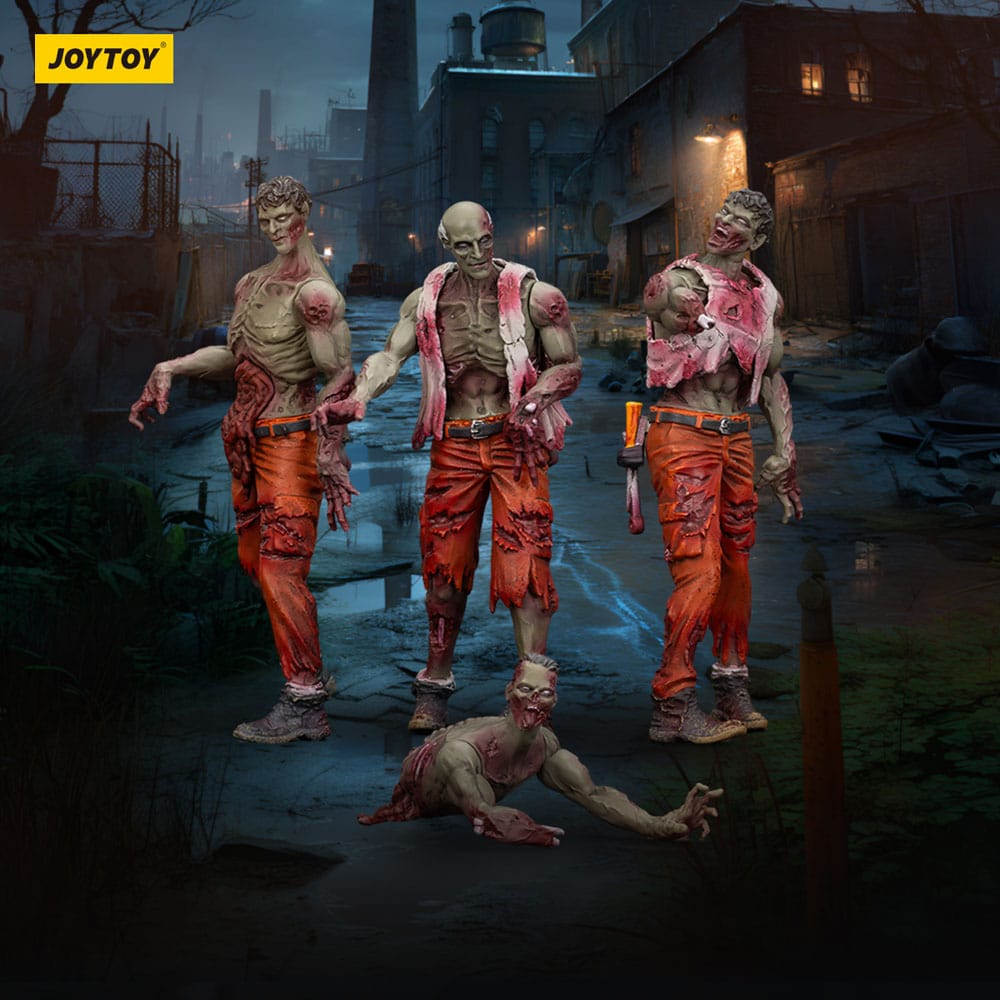 Zombie pack 4 figurines Dark Source Mechanic Team 8 cm