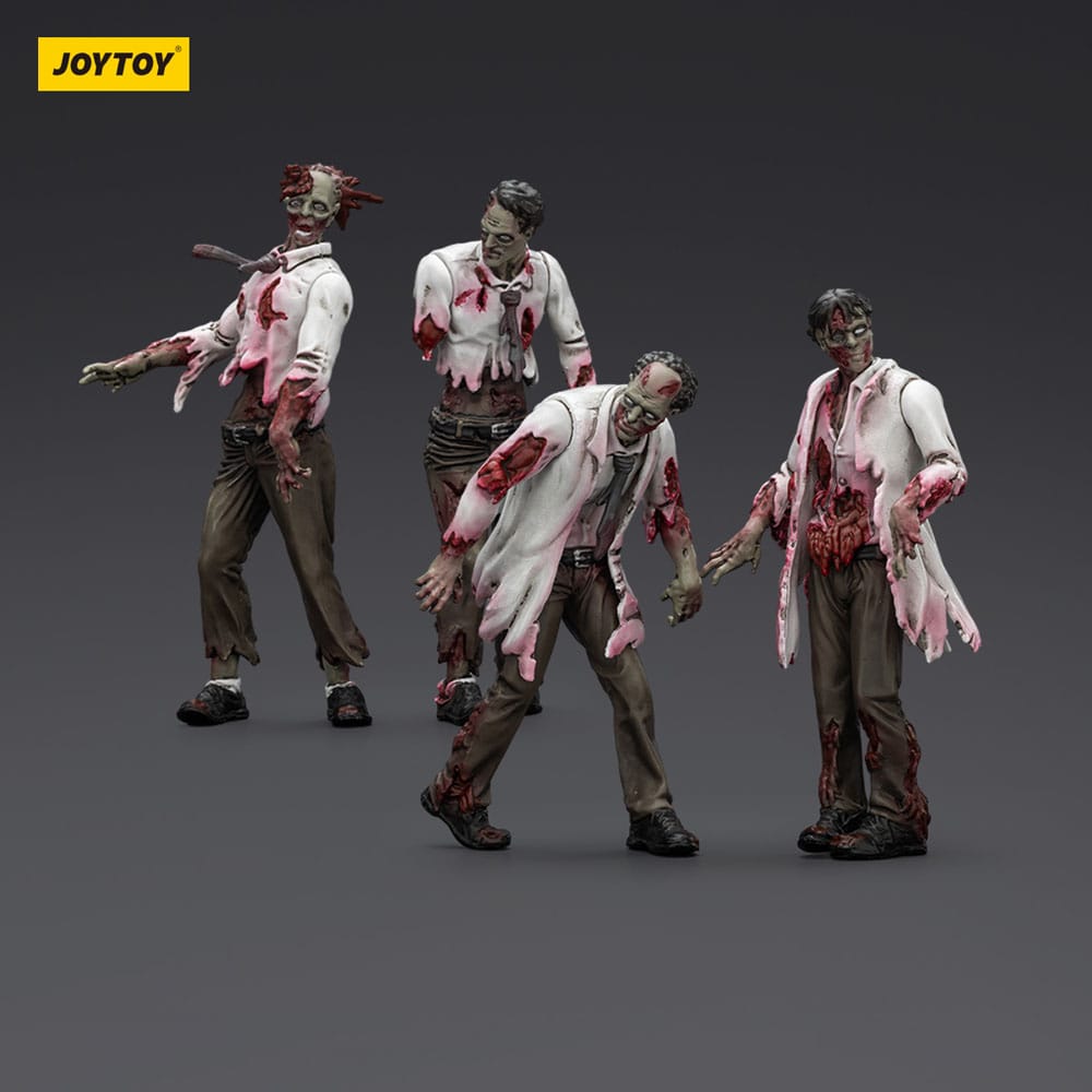 Zombie pack 4 figurines Dark Source Scientists (Male) 8 cm