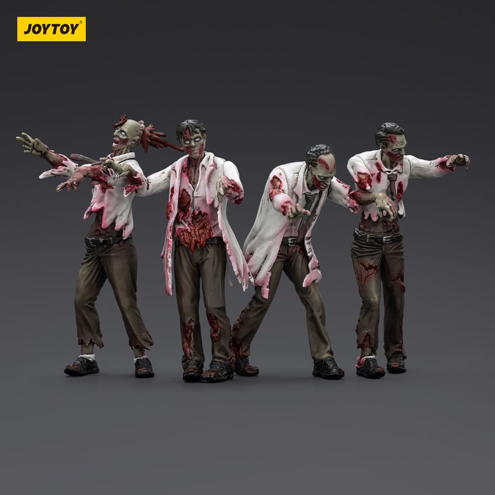 Zombie pack 4 figurines Dark Source Scientists (Male) 8 cm