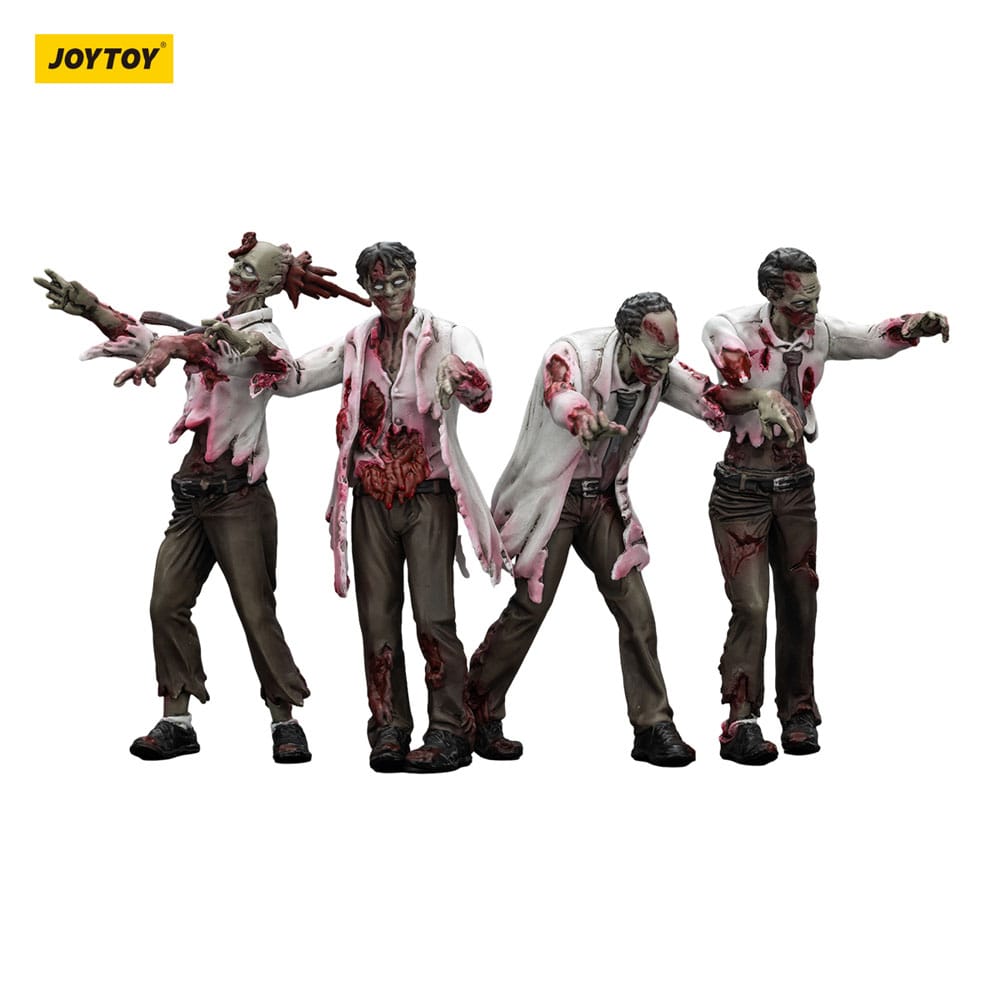 Zombie pack 4 figurines Dark Source Scientists (Male) 8 cm