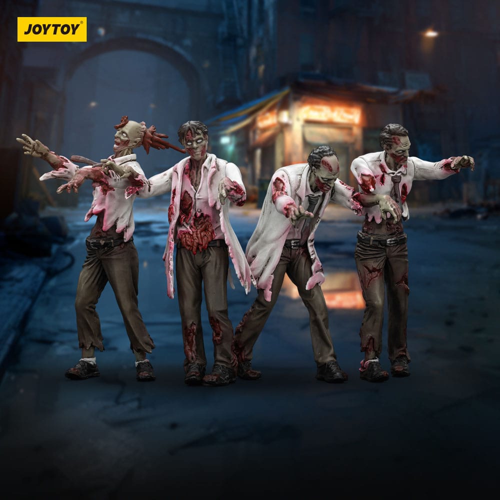 Zombie pack 4 figurines Dark Source Scientists (Male) 8 cm