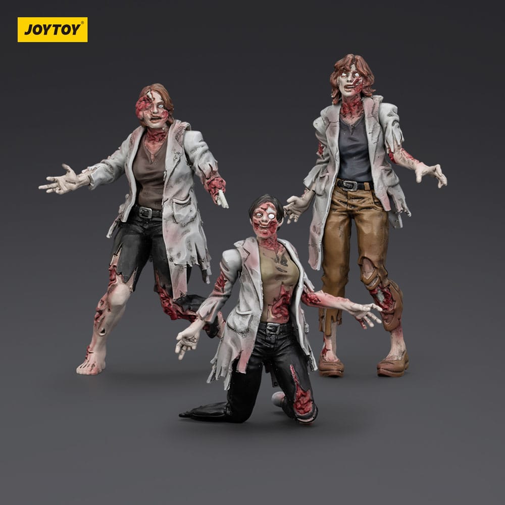 Zombie pack 3 figurines Dark Source Scientists (Female) 8 cm