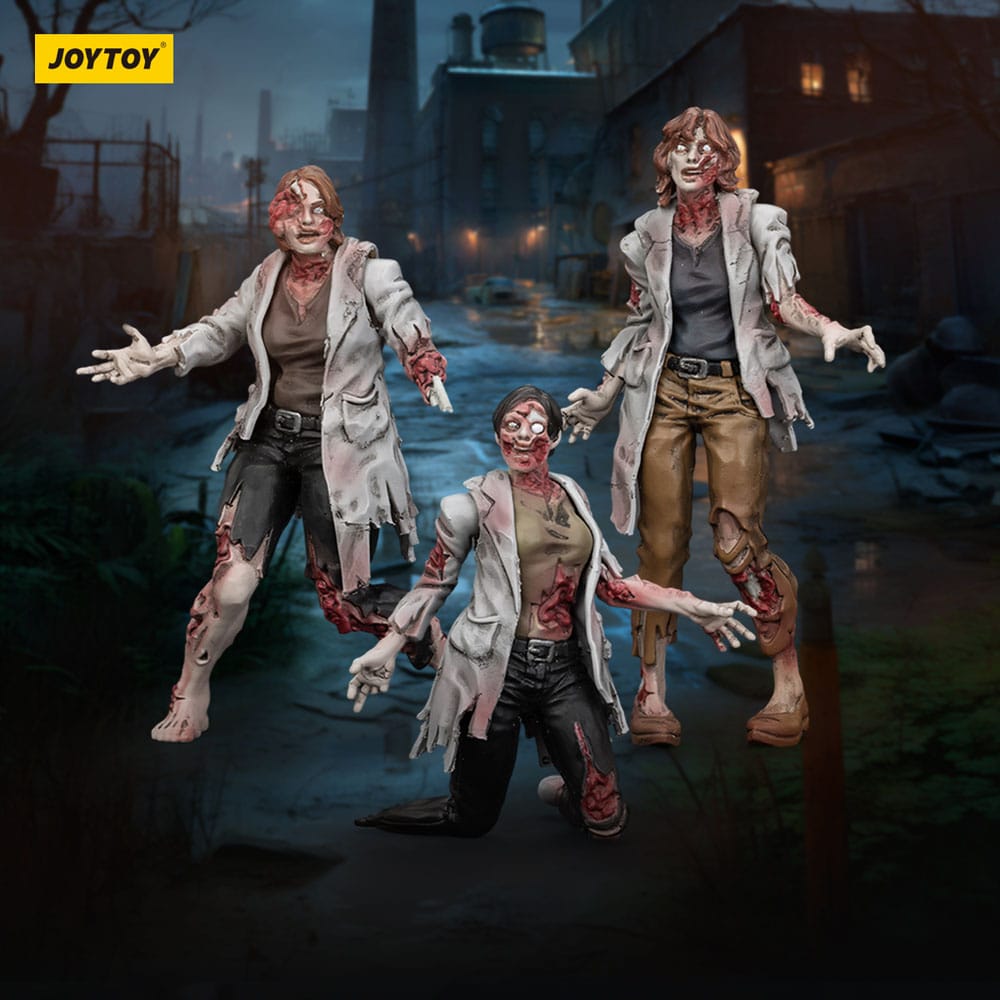 Zombie pack 3 figurines Dark Source Scientists (Female) 8 cm