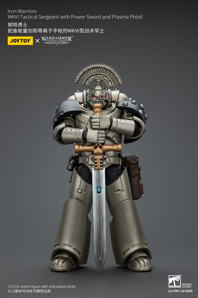 Warhammer The Horus Heresy figurine 1/18 lron Warriors MKVI Tactical Sergeant with Power Sword and Plasma Pistol 12 cm