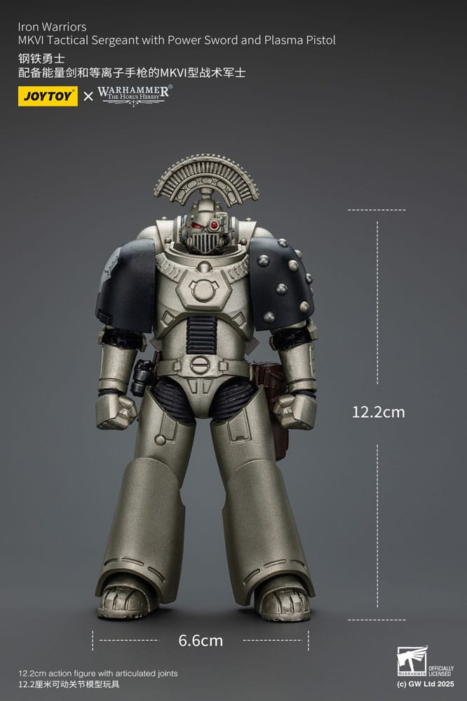 Warhammer The Horus Heresy figurine 1/18 lron Warriors MKVI Tactical Sergeant with Power Sword and Plasma Pistol 12 cm