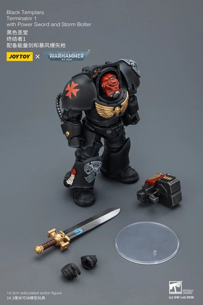 Warhammer 40,000 figurine Black Templars Terminator 1 with Power Sword and Storm Bolter 14 cm