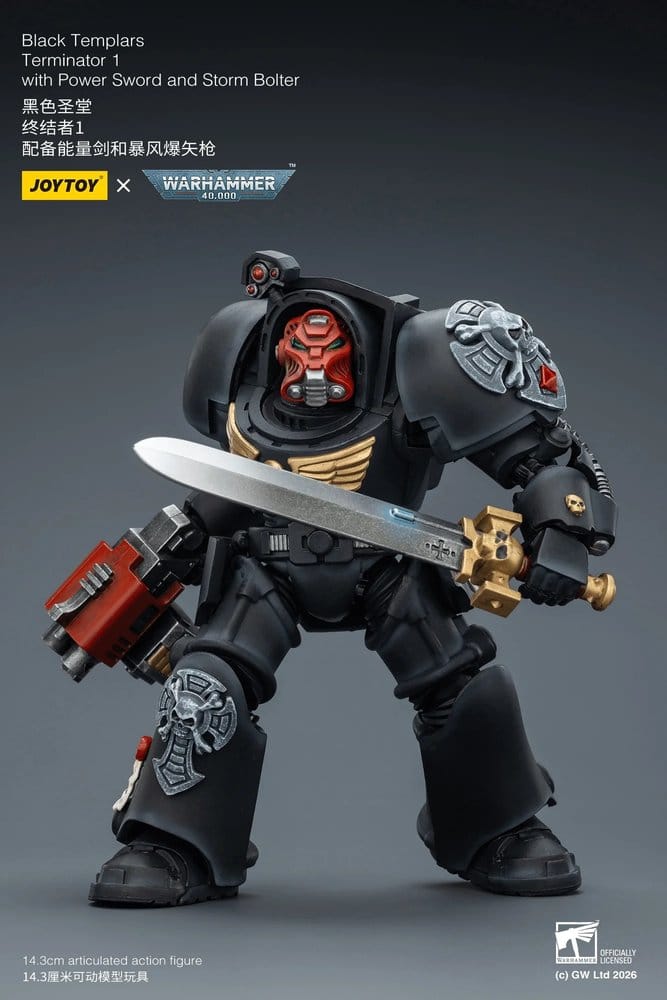 Warhammer 40,000 figurine Black Templars Terminator 1 with Power Sword and Storm Bolter 14 cm