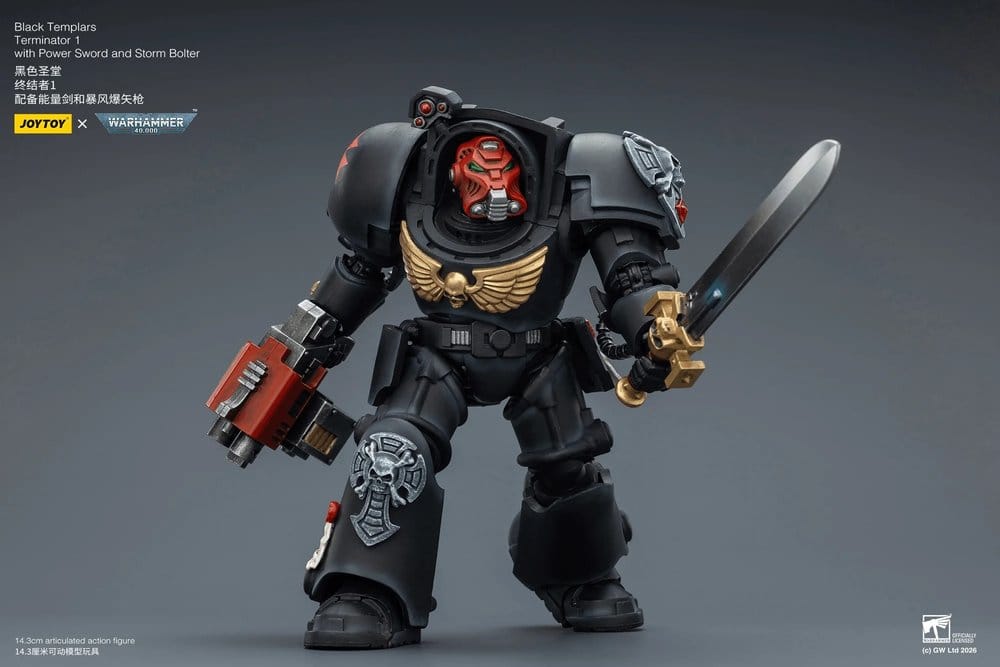 Warhammer 40,000 figurine Black Templars Terminator 1 with Power Sword and Storm Bolter 14 cm