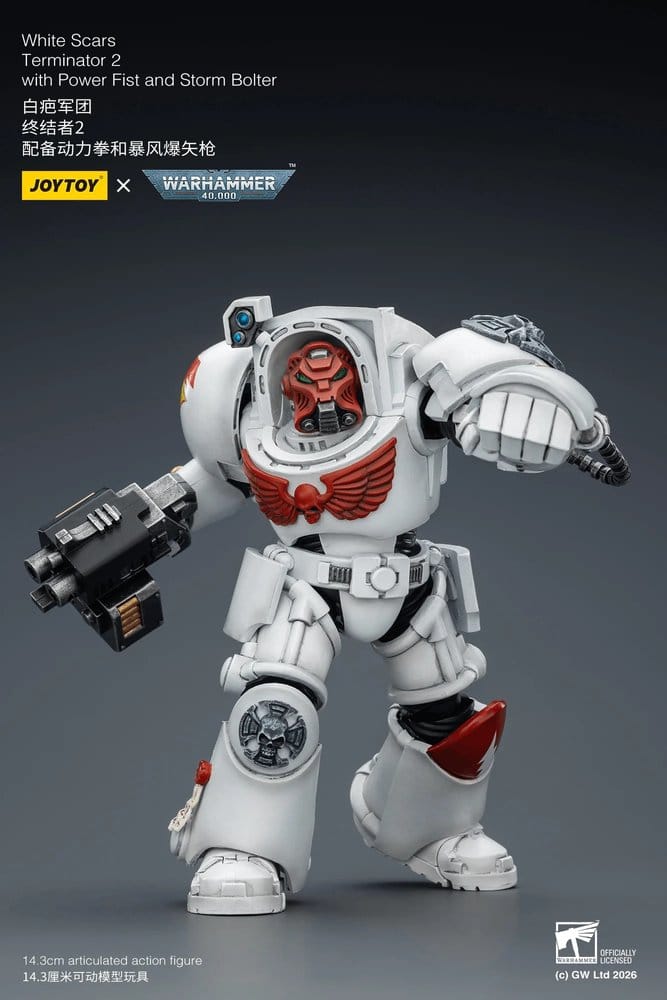Warhammer 40,000 figurine White Scars Terminator 2 with Power Fist and Storm Bolter 14 cm