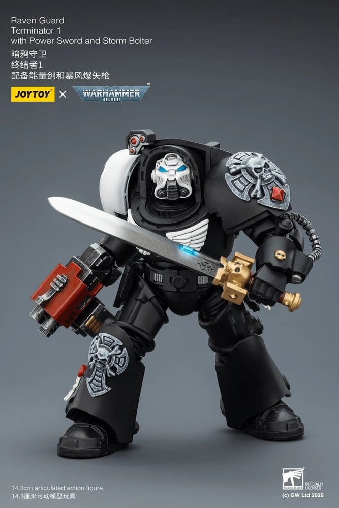 Warhammer 40,000 figurine Raven Guard Terminator 1 with Power Sword and Storm Bolter 14 cm