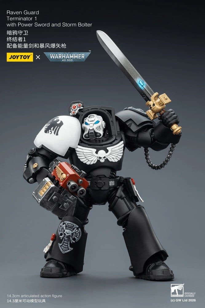 Warhammer 40,000 figurine Raven Guard Terminator 1 with Power Sword and Storm Bolter 14 cm