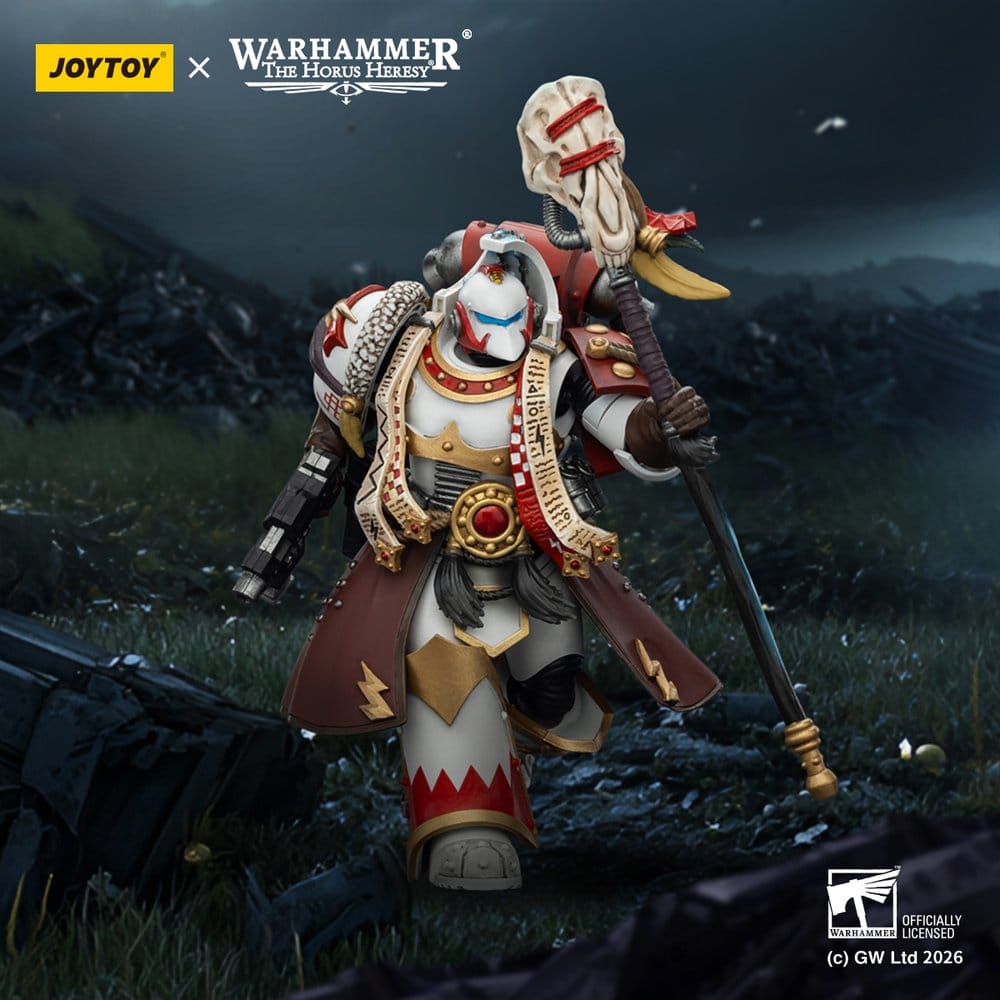 Warhammer 40,000 figurine White Scars Stormseer Consulwith Force Staff and Bolt Pistol 12 cm