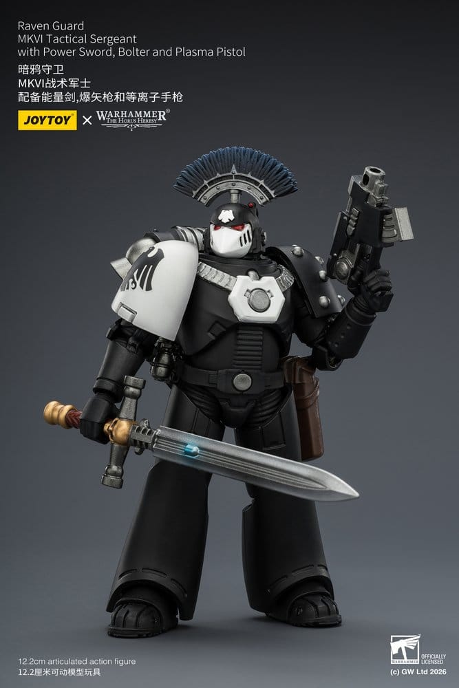 Warhammer 40,000 figurine Raven Guard MkVI Tactical Sergeant 12 cm