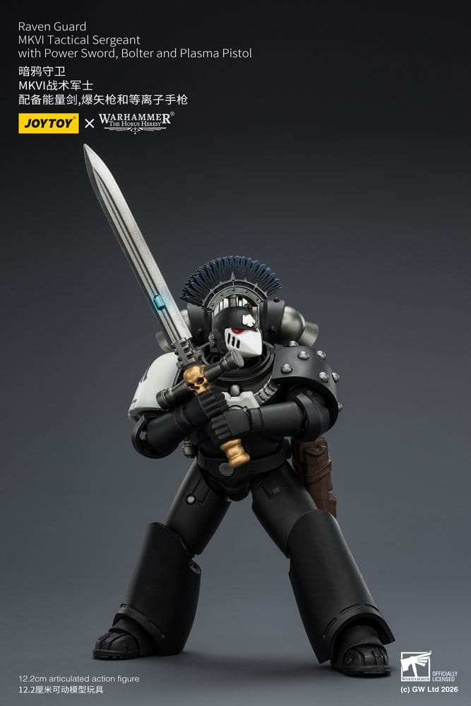 Warhammer 40,000 figurine Raven Guard MkVI Tactical Sergeant 12 cm