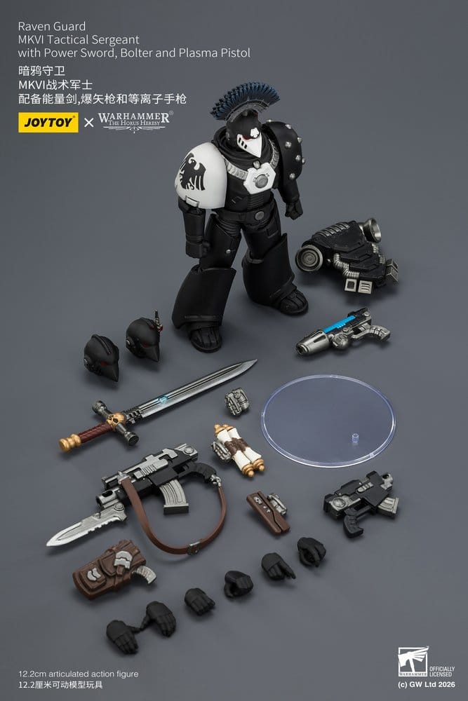 Warhammer 40,000 figurine Raven Guard MkVI Tactical Sergeant 12 cm