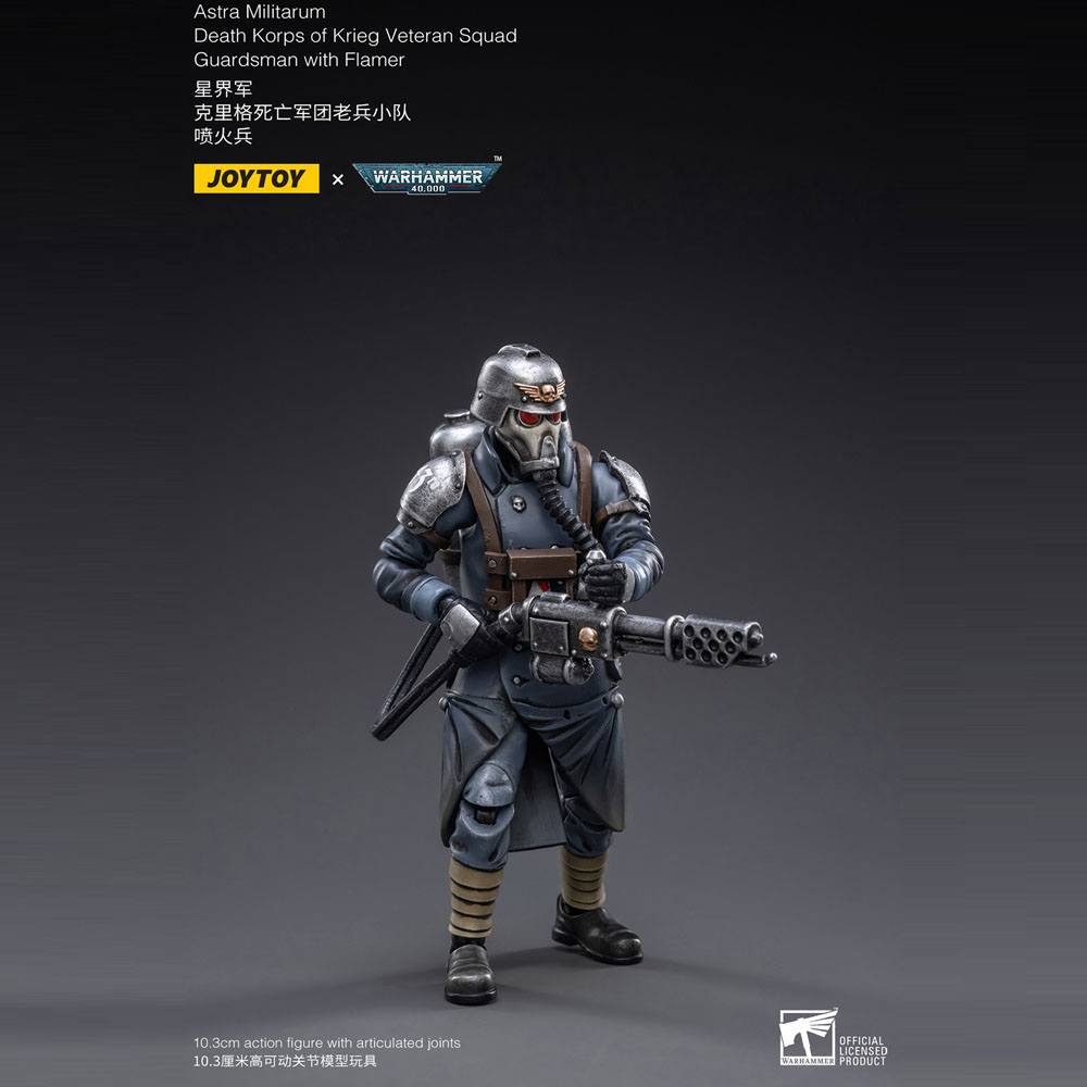 Warhammer 40k figurine 1/18 Death Korps of Krieg Veteran Squad Guardsman with Flamer 10 cm