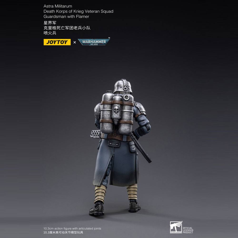 Warhammer 40k figurine 1/18 Death Korps of Krieg Veteran Squad Guardsman with Flamer 10 cm
