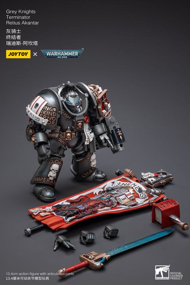 Warhammer 40k figurine 1/18 Grey Knights Terminator Retius Akantar 13 cm