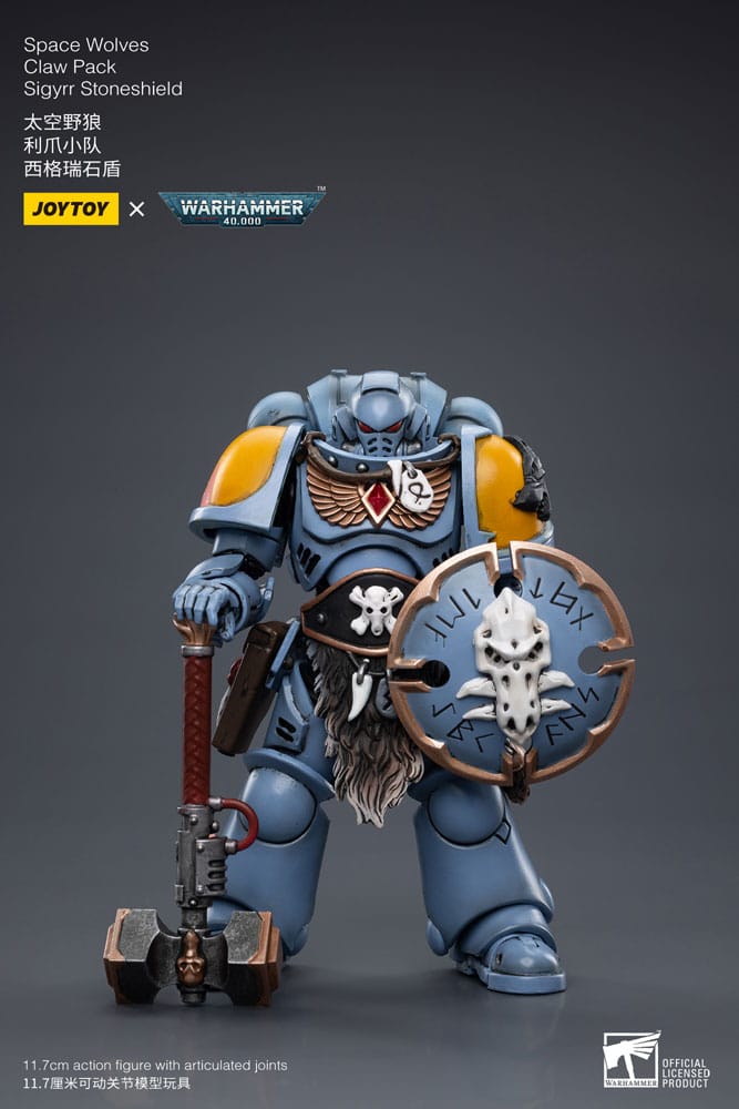 Warhammer 40k figurine 1/18 Space Wolves Claw Pack Sigyrr Stoneshield 12 cm
