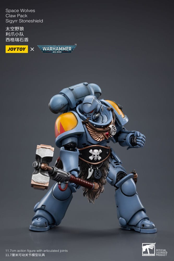 Warhammer 40k figurine 1/18 Space Wolves Claw Pack Sigyrr Stoneshield 12 cm