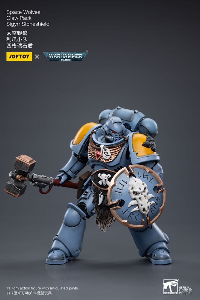 Warhammer 40k figurine 1/18 Space Wolves Claw Pack Sigyrr Stoneshield 12 cm