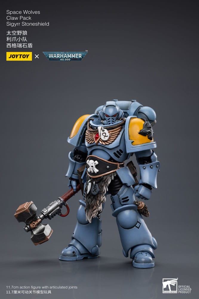 Warhammer 40k figurine 1/18 Space Wolves Claw Pack Sigyrr Stoneshield 12 cm