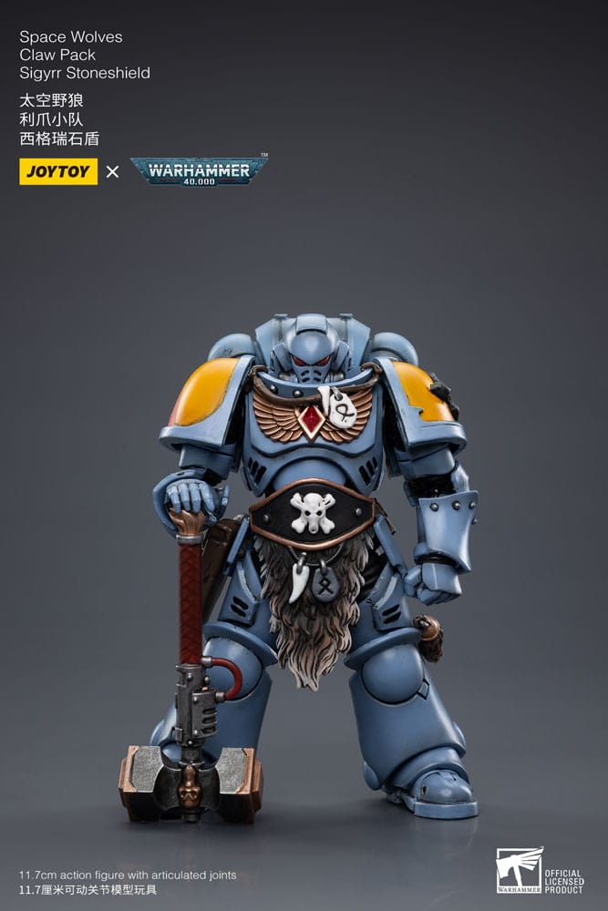 Warhammer 40k figurine 1/18 Space Wolves Claw Pack Sigyrr Stoneshield 12 cm