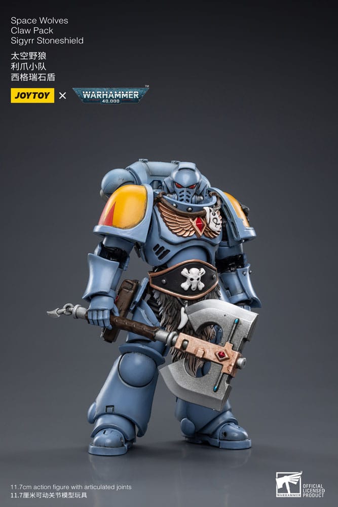 Warhammer 40k figurine 1/18 Space Wolves Claw Pack Sigyrr Stoneshield 12 cm