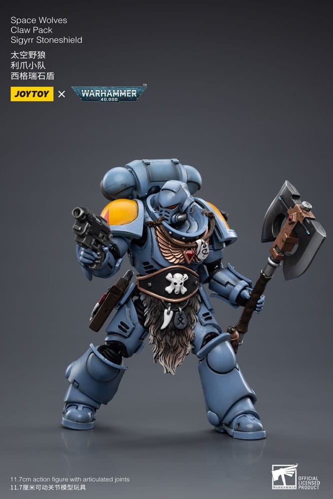 Warhammer 40k figurine 1/18 Space Wolves Claw Pack Sigyrr Stoneshield 12 cm
