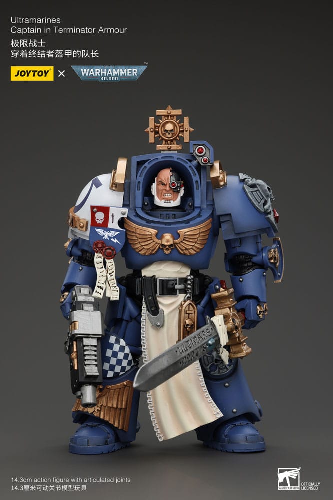 Warhammer 40k figurine 1/18 Ultramarines Captain In Terminator Armour 14 cm