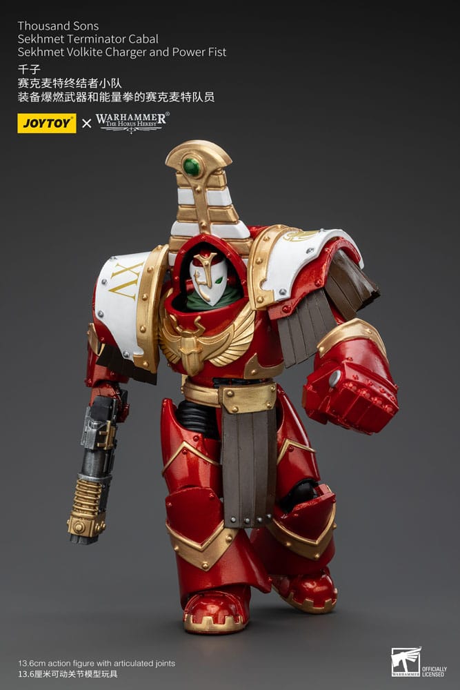 Warhammer The Horus Heresy figurine 1/18 Thousand Sons Sekhmet Terminator Cabal Sekhmet Volkite Charger and Power Fist 14 cm