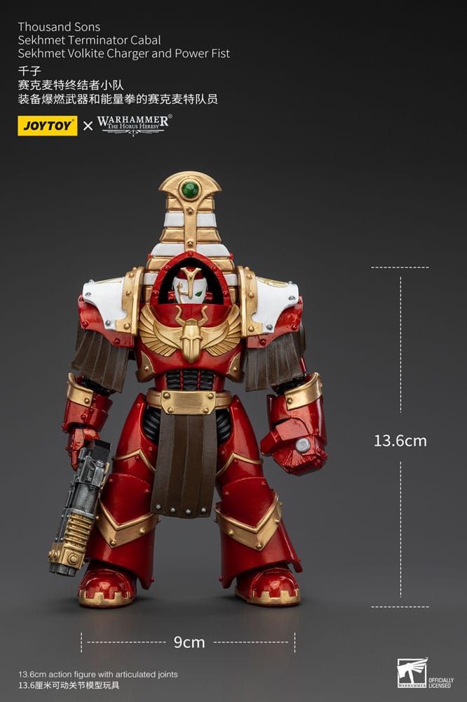 Warhammer The Horus Heresy figurine 1/18 Thousand Sons Sekhmet Terminator Cabal Sekhmet Volkite Charger and Power Fist 14 cm