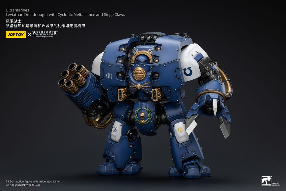 Warhammer The Horus Heresy figurine 1/18 Ultramarines Leviathan Dreadnought with Cyclonic Melta Lance And Siege Claws 29 cm