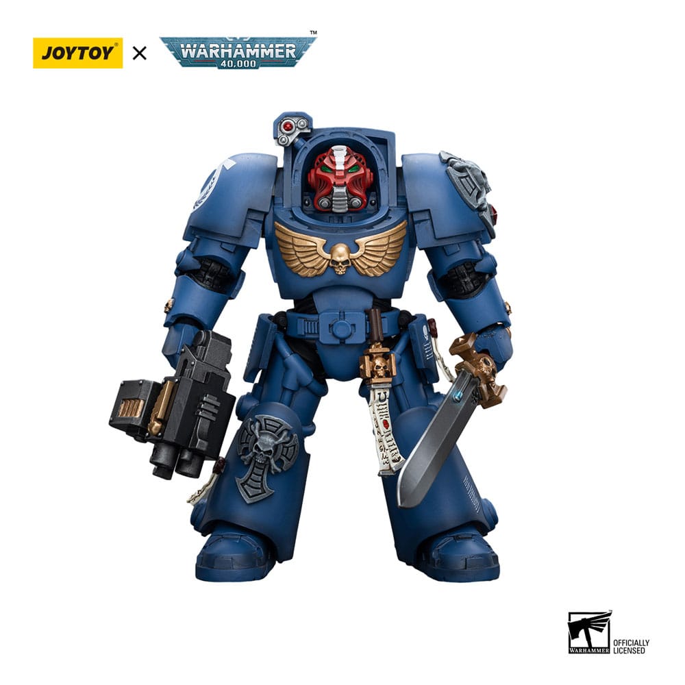 Warhammer 40k figurine 1/18 Ultramarines Terminator Squad Sergeant with Power Sword and Teleport Homer 12 cm