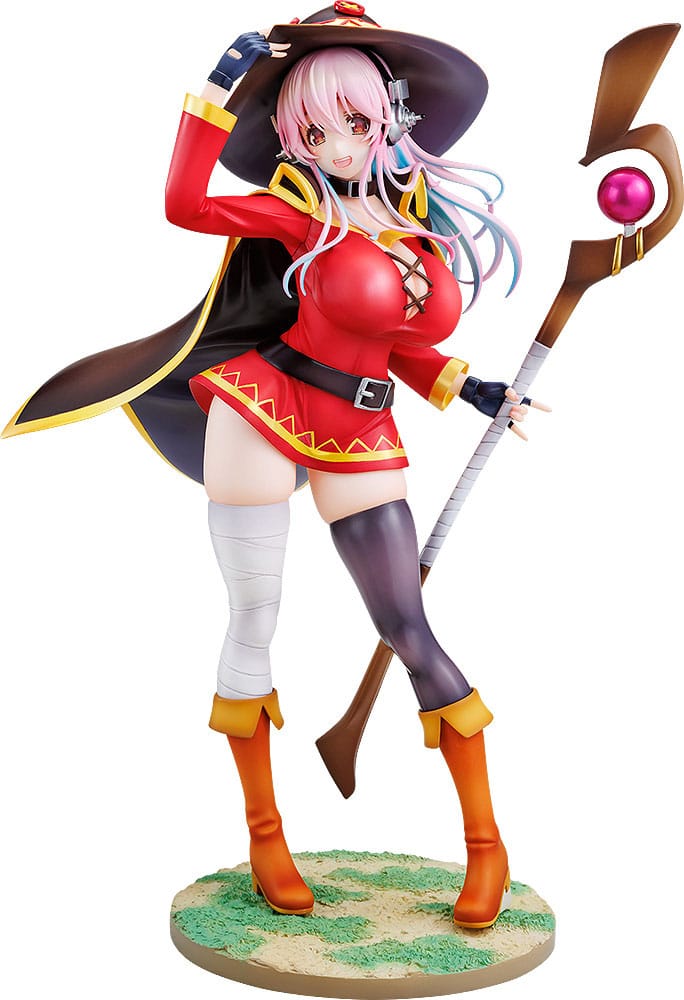 Super Sonico x Konosuba statuette PVC 1/7 Super Sonico Megumin collaboration Ver. 25 cm