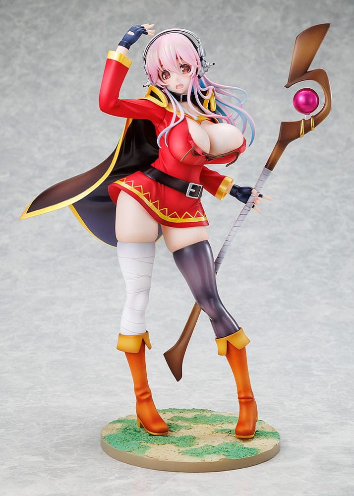 Super Sonico x Konosuba statuette PVC 1/7 Super Sonico Megumin collaboration Ver. 25 cm