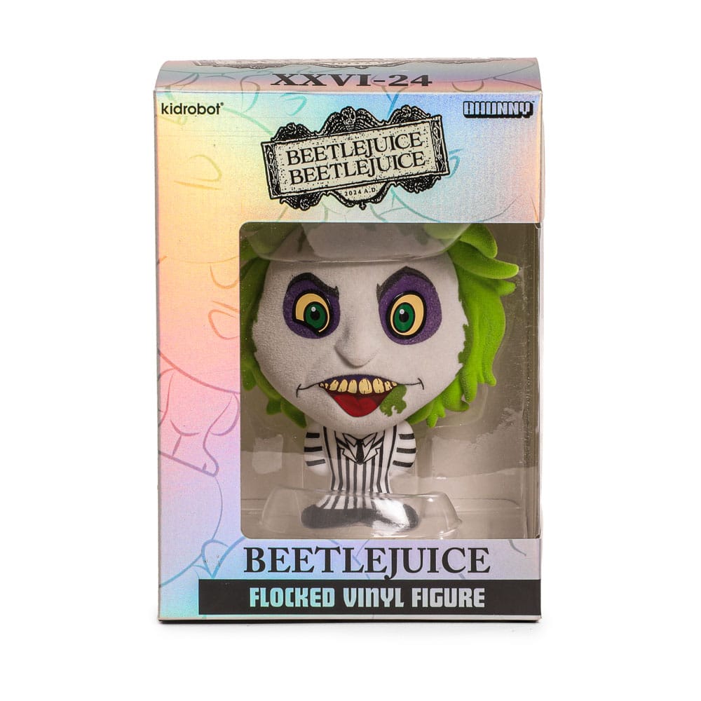 Beetlejuice Beetlejuice figurine Vinyl Bhunny Flocked Beetlejuice Striped Suit 10 cm
