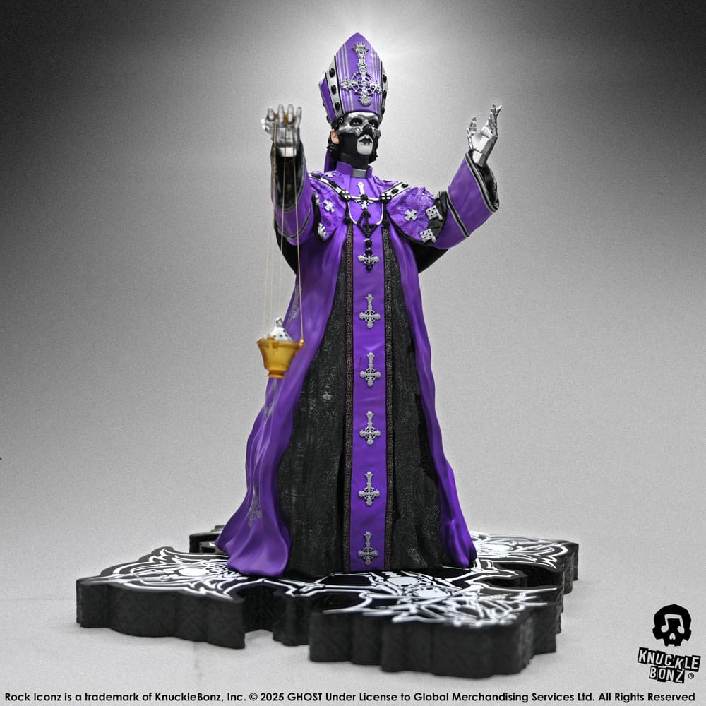 Ghost statuette Rock Iconz Papa V Perpetua Purple Robes 22 cm