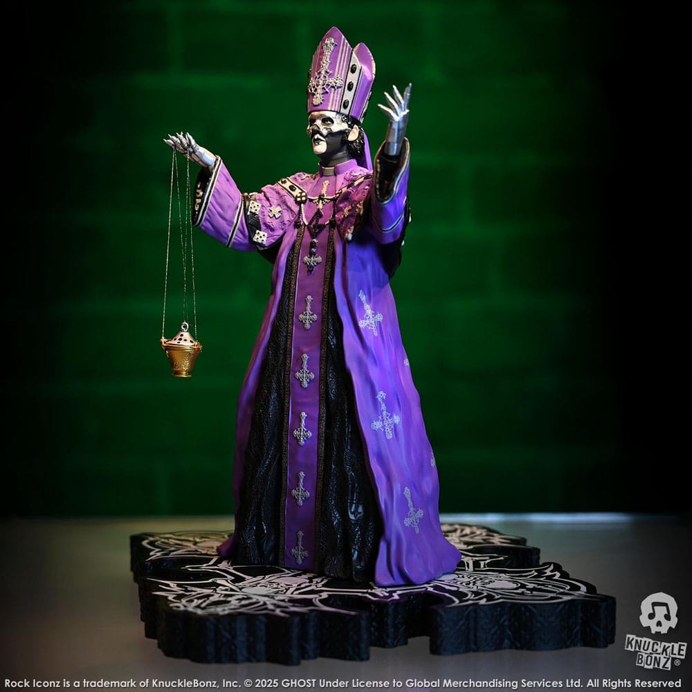 Ghost statuette Rock Iconz Papa V Perpetua Purple Robes 22 cm