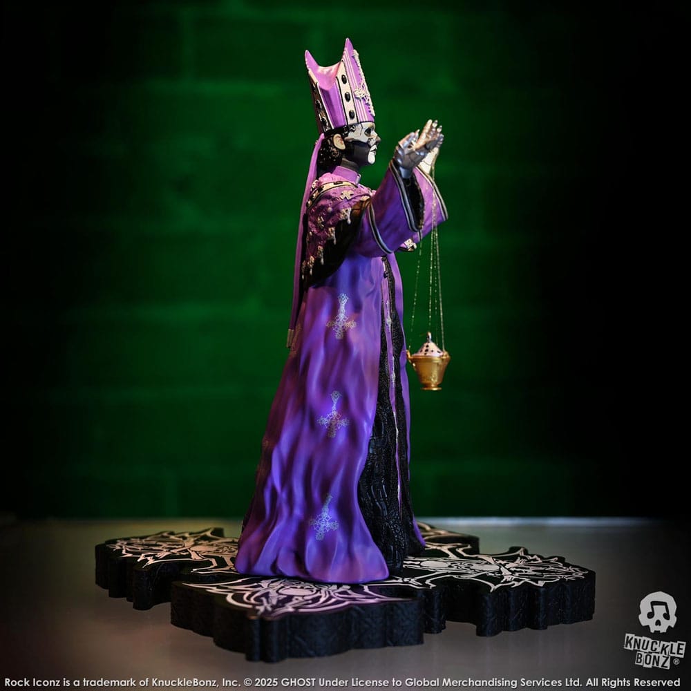 Ghost statuette Rock Iconz Papa V Perpetua Purple Robes 22 cm