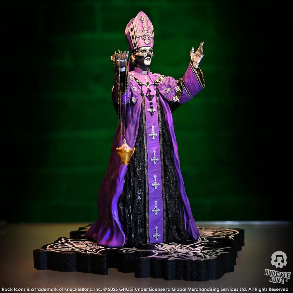 Ghost statuette Rock Iconz Papa V Perpetua Purple Robes 22 cm
