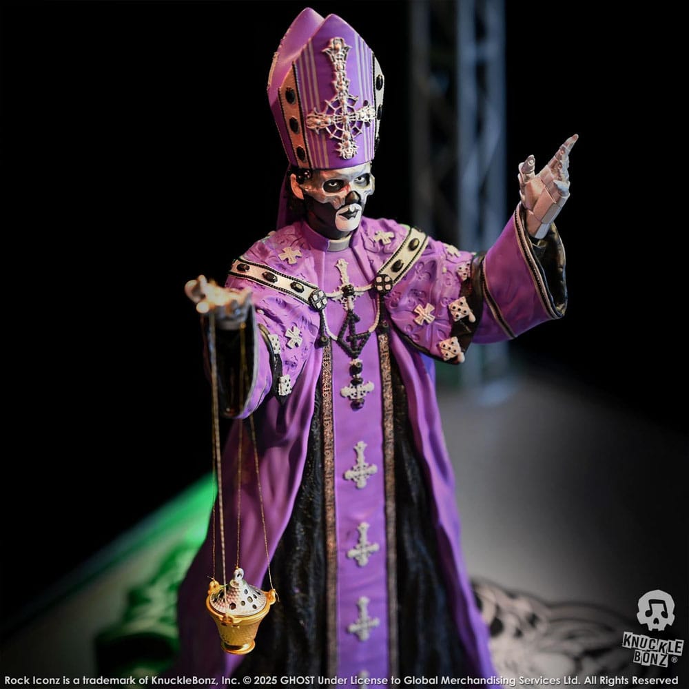 Ghost statuette Rock Iconz Papa V Perpetua Purple Robes 22 cm