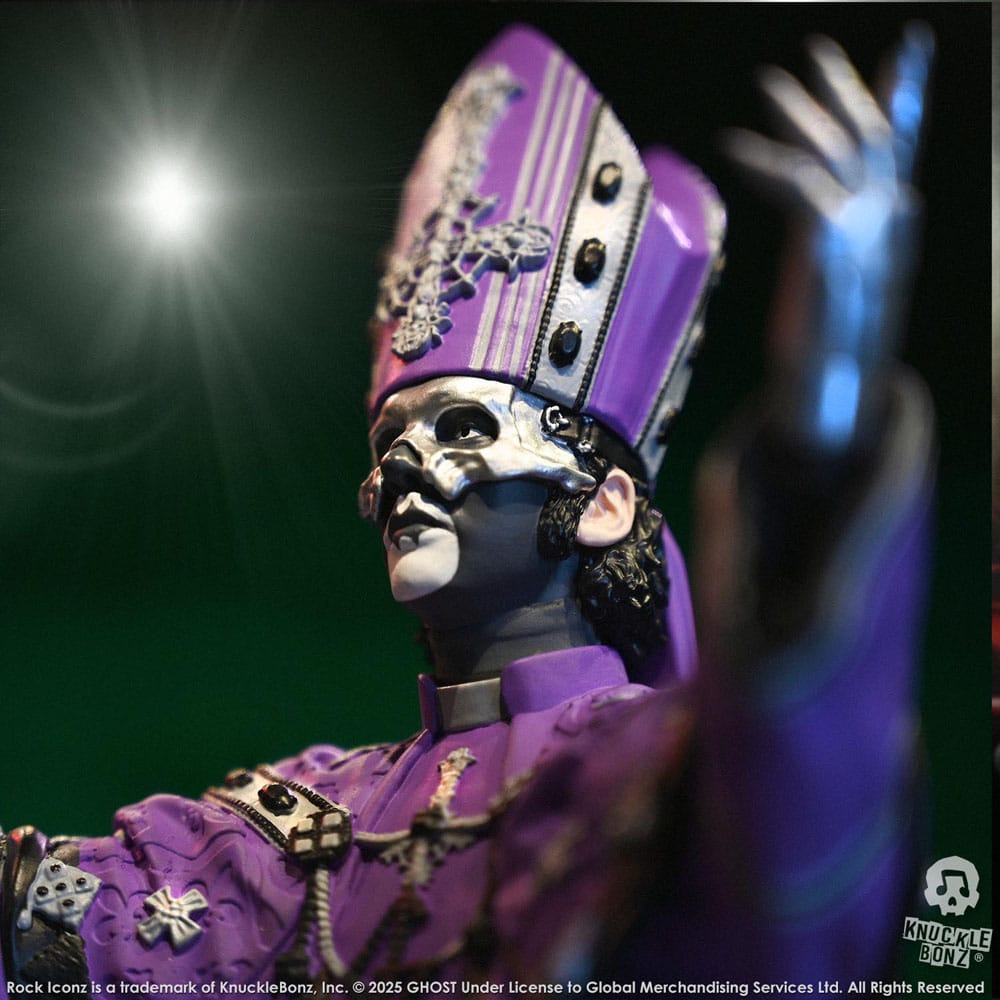 Ghost statuette Rock Iconz Papa V Perpetua Purple Robes 22 cm