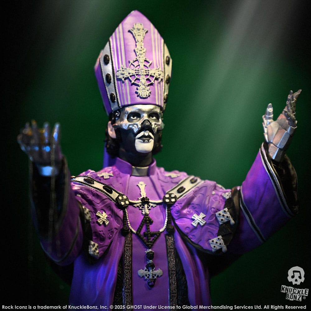 Ghost statuette Rock Iconz Papa V Perpetua Purple Robes 22 cm