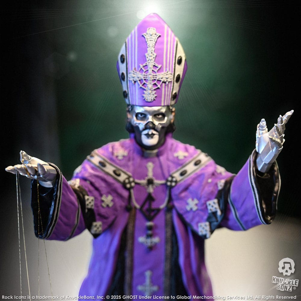 Ghost statuette Rock Iconz Papa V Perpetua Purple Robes 22 cm