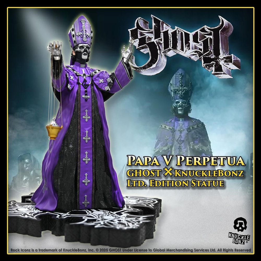 Ghost statuette Rock Iconz Papa V Perpetua Purple Robes 22 cm